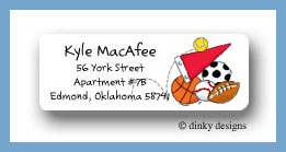 Dinky Designs Stationery Discounted - Sports fanatic return address labels personalized