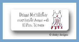 Dinky Designs Stationery Discounted - Red line corset return address labels personalized