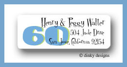 Dinky Designs Stationery Discounted - Suddenly 60 return address labels personalized