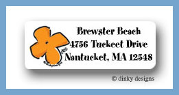 Dinky Designs Stationery Discounted - Posie paradise orange flower return address labels personalized