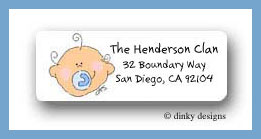 Dinky Designs Stationery Discounted - Baby boy plaid return address labels personalized