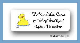 Dinky Designs Stationery Discounted - Rubber ducker return address labels personalized