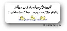Dinky Designs Stationery Discounted - Bassinet with three little ducks return address labels personalized