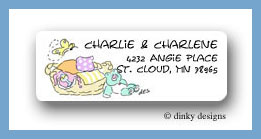 Dinky Designs Stationery Discounted - Little girls clothesline return address labels personalized