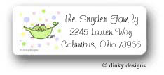 Dinky Designs Stationery Discounted - Peas in a pod twins girl/girl return address labels personalized