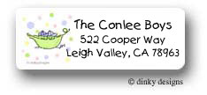 Dinky Designs Stationery Discounted - Peas in a pod twins boy/boy return address labels personalized
