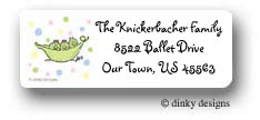 Dinky Designs Stationery Discounted - Peas in a pod triplets 3 girls return address labels personalized