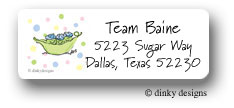 Dinky Designs Stationery Discounted - Peas in a pod triplets 3 boys return address labels personalized