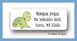 Dinky Designs Stationery Discounted - Magic party turtle return address labels personalized