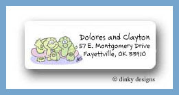 Dinky Designs Stationery Discounted - Noah's two by two turtles return address labels personalized