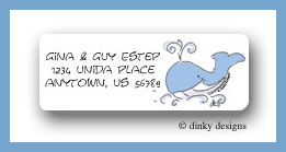 Dinky Designs Stationery Discounted - Rub a dub spouting whale return address labels personalized