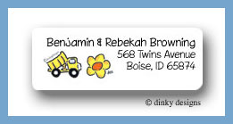 Dinky Designs Stationery Discounted - Dump truck and flower return address labels personalized