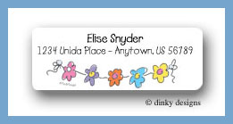 Dinky Designs Stationery Discounted - Girls string of flowers return address labels personalized