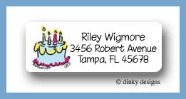 Dinky Designs Stationery Discounted - Cake party return address labels personalized