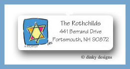 Dinky Designs Stationery Discounted - Star of David return address labels personalized