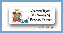 Dinky Designs Stationery Discounted - Puppy & broken ornament return address labels personalized