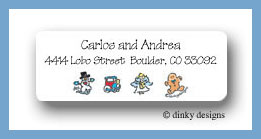 Dinky Designs Stationery Discounted - Christmas ornaments return address labels personalized