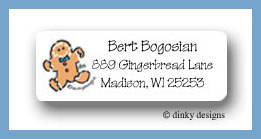 Dinky Designs Stationery Discounted - Christmas gingerbread return address labels personalized