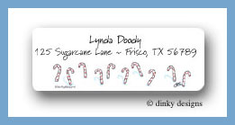 Dinky Designs Stationery Discounted - Candy cane return address labels personalized