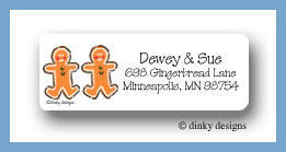 Dinky Designs Stationery Discounted - Gingerbread duo return address labels personalized