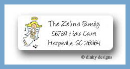 Dinky Designs Stationery Discounted - Angel with harp return address labels personalized