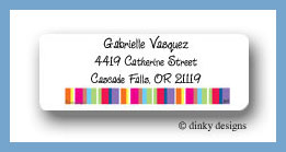 Dinky Designs Stationery Discounted - Seasonal stripes return address labels personalized