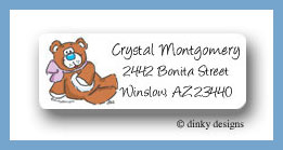 Dinky Designs Stationery Discounted - Candy cane characters, teddy return address labels personalized