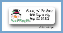 Dinky Designs Stationery Discounted - Smiling snowman return address labels personalized