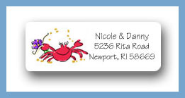 Dinky Designs Stationery Discounted - Sandcastle crab return address labels personalized