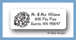Dinky Designs Stationery Discounted - Bridal party white wedding bouquet return address labels personalized