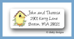 Dinky Designs Stationery Discounted - House for birds return address labels personalized