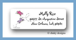 Dinky Designs Stationery Discounted - Two butterflies return address labels personalized