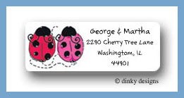 Dinky Designs Stationery Discounted - Love bugs return adders labels personalized