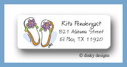 Dinky Designs Stationery Discounted - Flippin' flops return address labels personalized