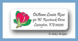Dinky Designs Stationery Discounted - Red rose return address labels personalized