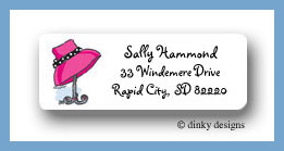 Dinky Designs Stationery Discounted - Magenta hat return address labels personalized