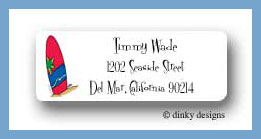 Dinky Designs Stationery Discounted - Woody surf return address labels personalized