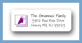 Dinky Designs Stationery Discounted - Trio of wine items grapes return address labels personalized