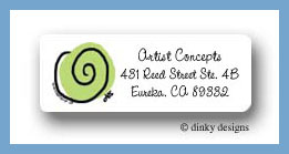 Dinky Designs Stationery Discounted - Swirls in green return address labels personalized