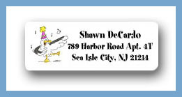 Dinky Designs Stationery Discounted - Singing seagull return address labels personalized