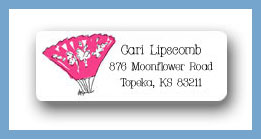 Dinky Designs Stationery Discounted - Geisha fan return address labels personalized