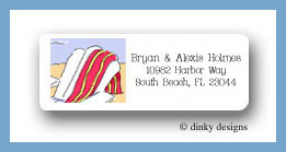 Dinky Designs Stationery Discounted - Beach towel adirondack return address labels personalized