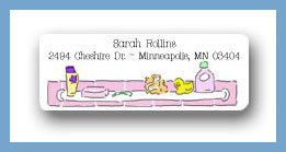 Dinky Designs Stationery Discounted - Shower time bath stuff return address labels personalized