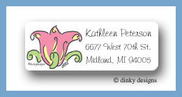 Dinky Designs Stationery Discounted - Preppy flower return address labels personalized