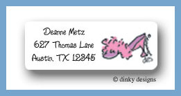 Dinky Designs Stationery Discounted - Corset line pink slipper return address labels personalized