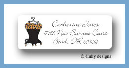 Dinky Designs Stationery Discounted - Corset: black leopard return address labels personalize
