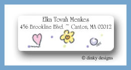 Dinky Designs Stationery Discounted - Pretty pinks & purples return address labels personalized