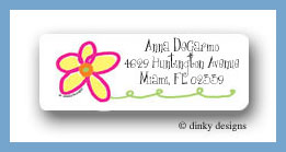 Dinky Designs Stationery Discounted - Daisy flower return address labels personalized