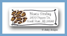Dinky Designs Stationery Discounted - Border leopard return address labels personalized