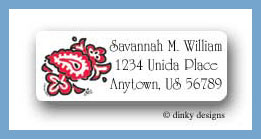Dinky Designs Stationery Discounted - Red bandana return address labels personalized